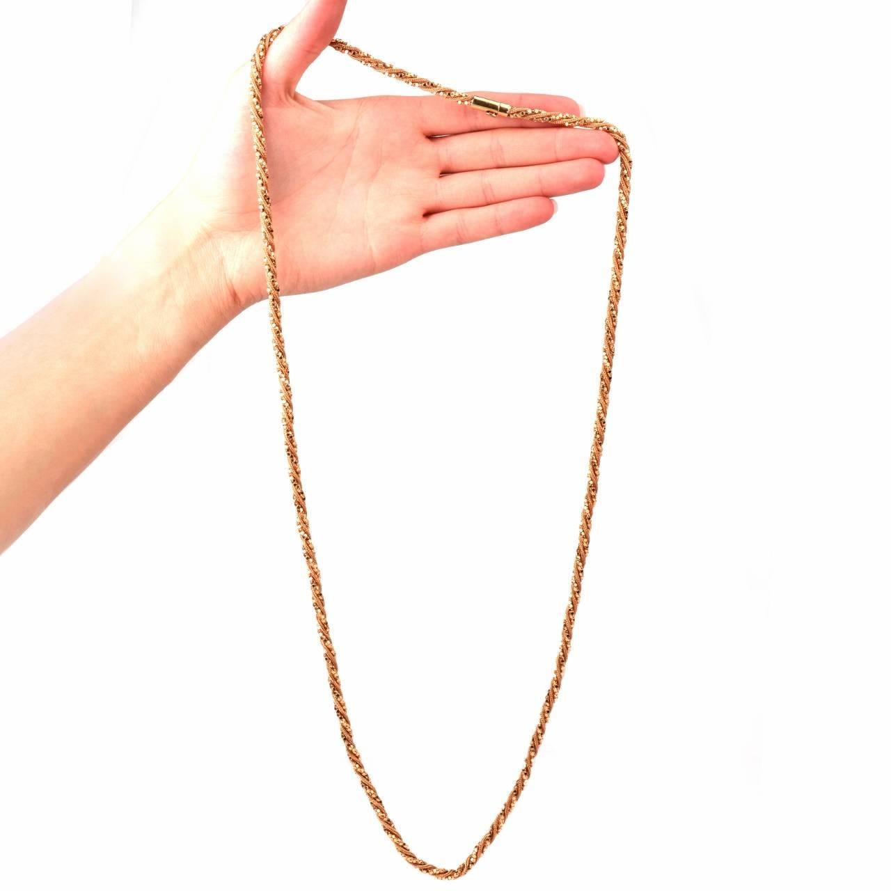 1960s Braided Gold Chain Necklace 1