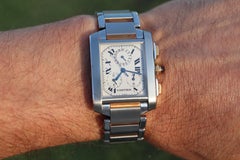 Vintage Cartier Tank Francaise Chronoflex Watch. Cartier 2303 Stainless Steel