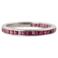 Vintage Tiffany and Co. Ruby Ring. Platinum Tiffany Ruby Full Eternity band