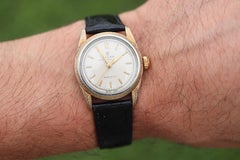 Vintage Rolex Watch. ROLEX Oyster SPEEDKING 4220 SS and 9k Bezel. Engraved