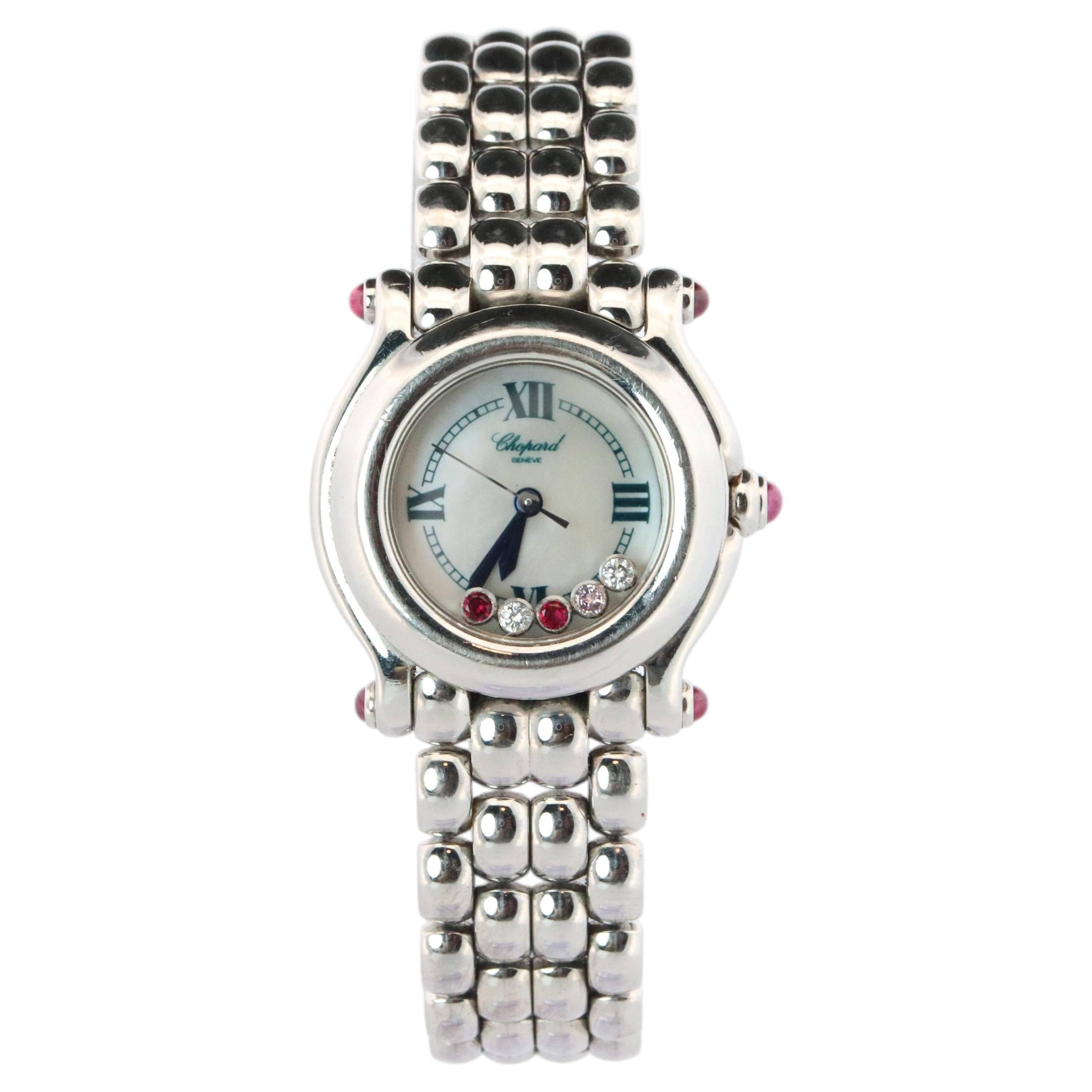 Chopard Happy Sport Ruby Diamond Watch. Chopard LUC 27/8250-21 Ladies For Sale