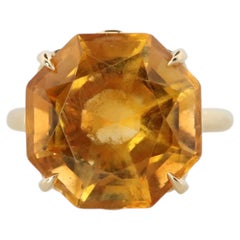 Tiffany and Co Citrine Ring. Tiffany Yellow Large Citrine Solitaire Ring.
