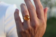 Tiffany and Co Citrine Ring. Tiffany Yellow Large Citrine Solitaire Ring.