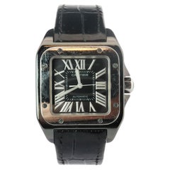 Orologio Cartier Santos 100 PVD W2020008 originale, modello medio da 33 mm, 2878, automatico