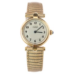 Vero orologio Cartier. Must de Cartier Vendome 590004 Rotondo Argental Faccia Araba