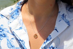 Mikimoto Pendant. Vintage 18k Gold Mikimoto Diamond Round Clover Leaf Necklace.