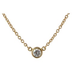 Vintage Tiffany Co Necklace Elsa Peretti Diamond by the Yard 0.10ct Solitaire 1P