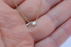 Vintage Tiffany Co Necklace Elsa Peretti Diamond by the Yard 0.10ct Solitaire 1P
