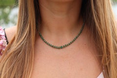 18k Emerald Bead Necklace. Emerald Bead Necklace strand.