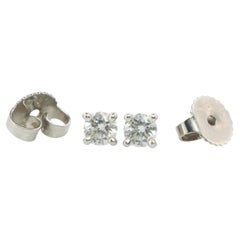 Tiffany & Co Diamond Stud Earrings. Platinum Diamond Studs.