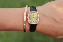 Genuine 18k Rolex Cellini 4160 Watch. 18k YG Ladies Rolex CELLINI Diamond Barrel