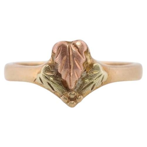 Anillo de oro de las Colinas Negras. Alianza de oro Black Hills de 10 quilates. Vintage Black Hills en venta