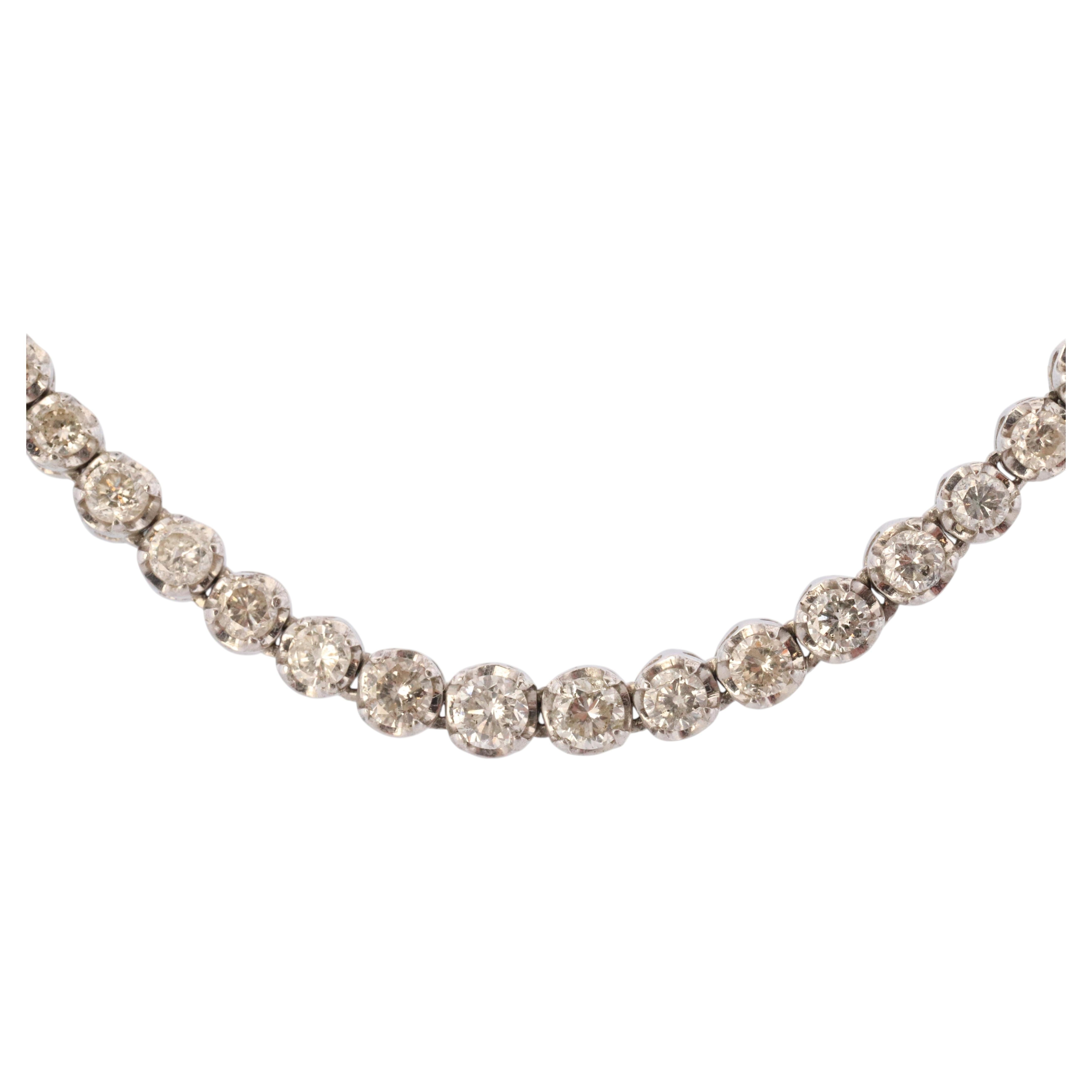 Tennis-Halskette aus Platin mit Diamanten. PT850-Tennis-Kette mit runden Diamanten. 5+ Karat Gesamtgewicht
