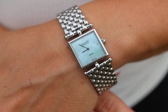 Van Cleef and Arpels 522642 Uhr. Classique Square Blaues Muschel-Zifferblatt