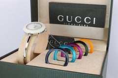 Vintage GUCCI Quartz 11/12.2 Watch Bezels Gucci Ladies Silver Bangle wristwatch