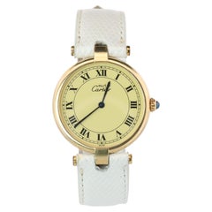 Cartier Watch. Must de Cartier Champagne Dial Vendome Round Argent 590003 30mm.