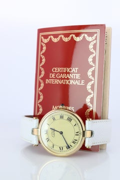 Cartier Watch. Must de Cartier Champagne Dial Vendome Round Argent 590003 30mm.
