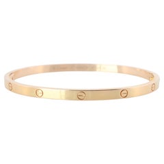 CARTIER Love Bangle Bracelet. Cartier SM Size 17 18k Yellow Gold Full Package.