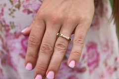 CARTIER Contessa 18k 750 Yellow Gold Ring. Cartier Diamond and Emerald Band