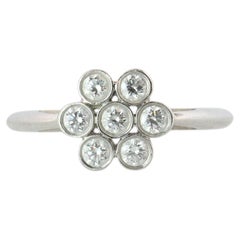 Tiffany and Co. Diamond Ring. Platinum Enchant Flower Diamond Band.