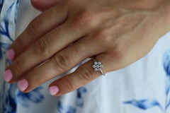 Tiffany and Co. Diamond Ring. Platinum Enchant Flower Diamond Band.