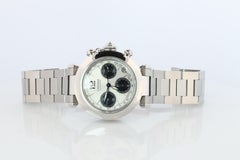 Vintage Cartier PASHA Automatic Chrono 2412. Rare Panda Dial and Diamond Crown