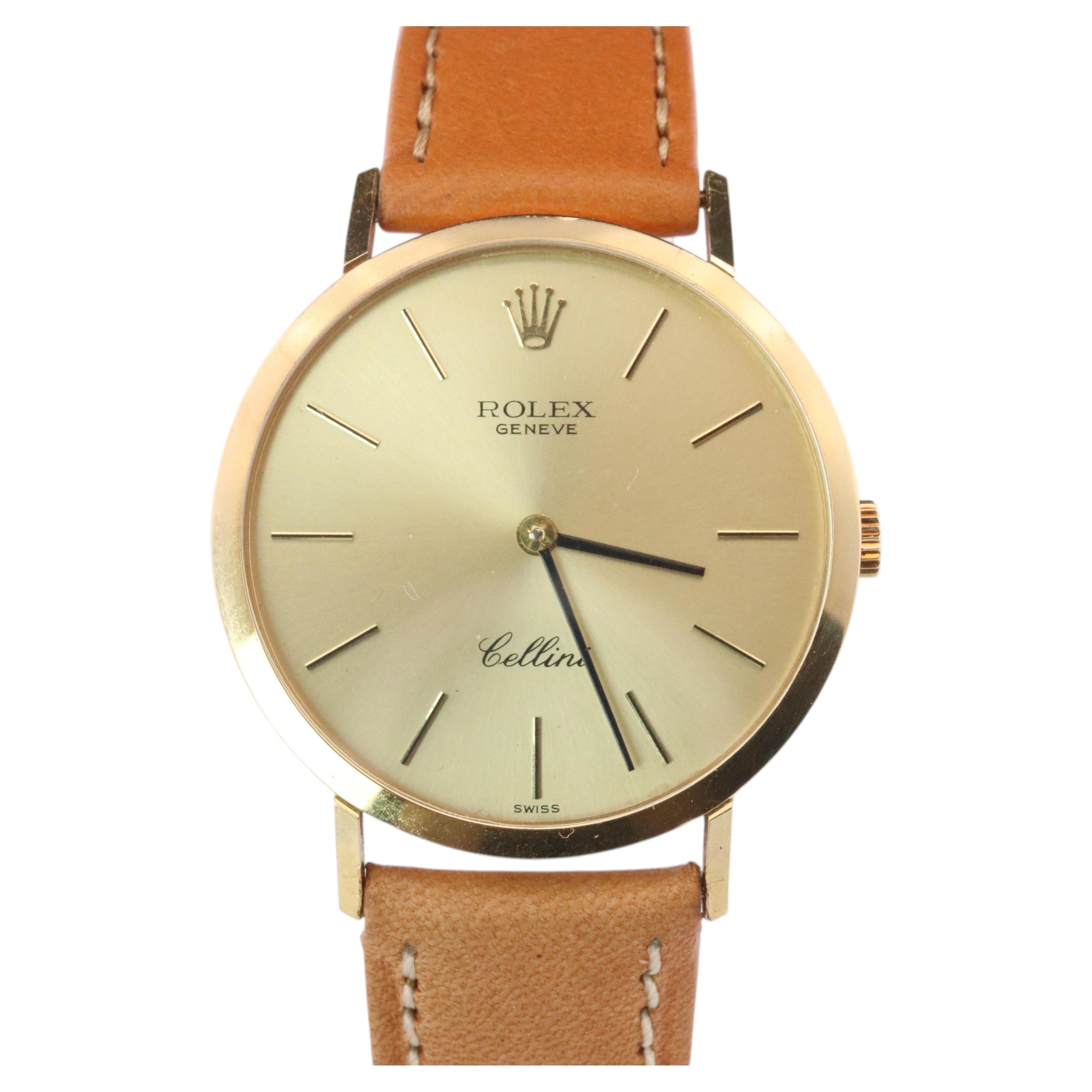 Genuine 18k Rolex Watch. 18k YG Rolex CELLINI 4112. For Sale