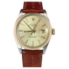 Genuine Rolex 1505 Watch. Rolex Oyster Perpetual Date 34mm Engine Turned Bezel