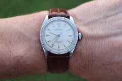 Genuine Rolex 6303 Watch. Rolex Oyster Perpetual Bubbleback Engine Turned Bezel