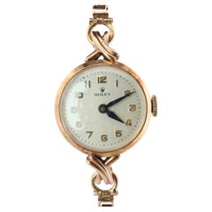 Orologio da cocktail vintage Rolex da donna. Oro rosa 9k a carica manuale.