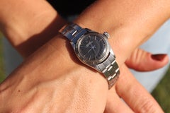 Genuine Rolex Watch. 14k SS Ladies ROLEX 6619 Black Dial Automatic Wristwatch.