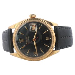 ROLEX Watch. Rolex ref. 6294 Black Dial 1950s Mens Rolex watch.