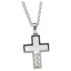 18k Chopard Happy Diamond Cross Pendant. So Happy Chopard Crucifix Necklace