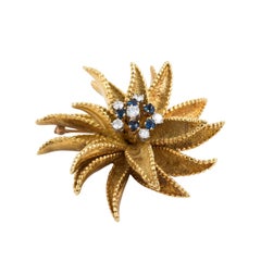 Antique 18kt Gold Flower Pin