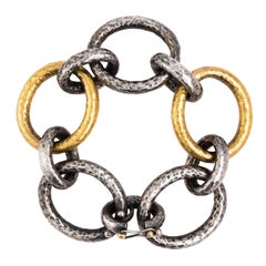 Gold and Sterling Link Bracelet