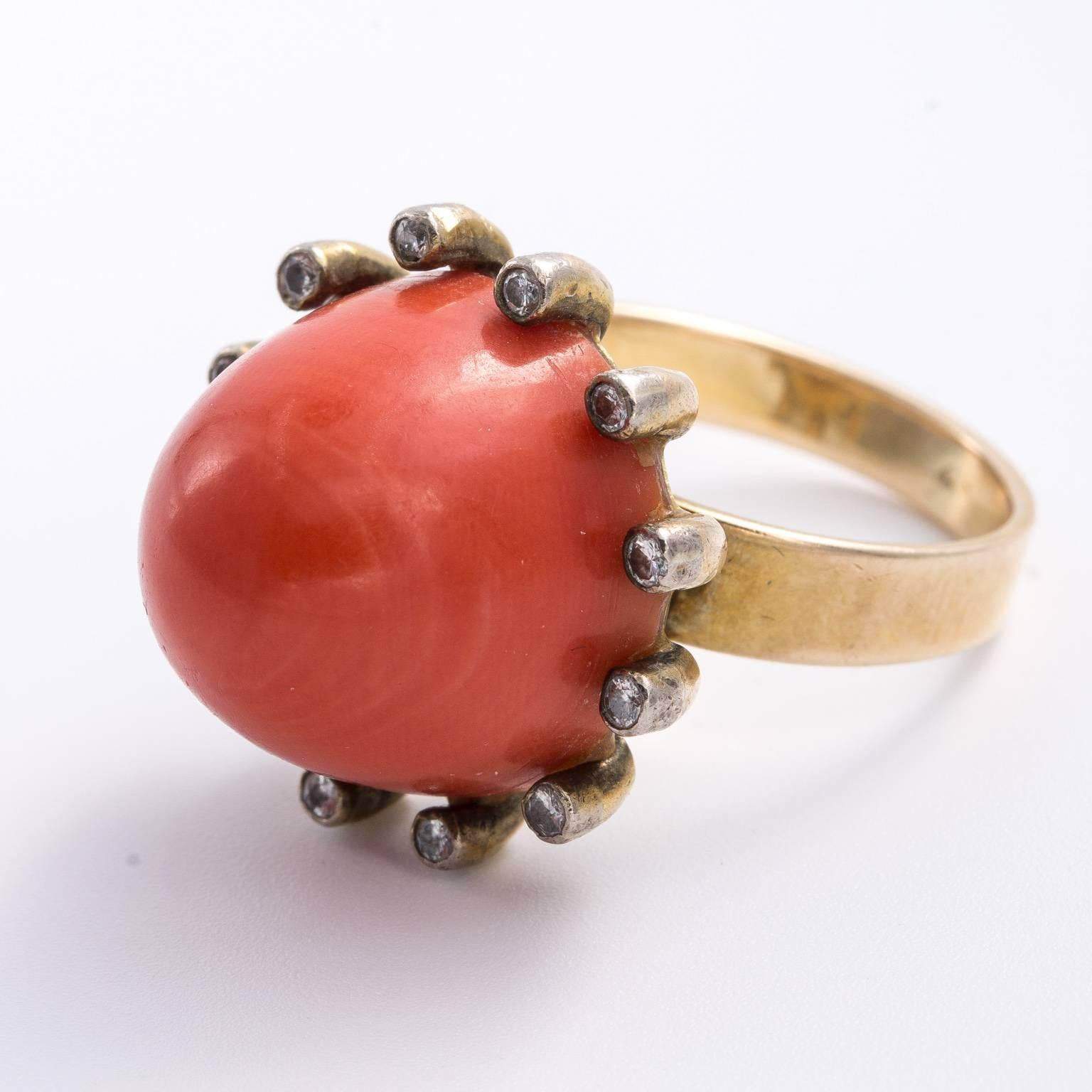 Women's Edwardian Coral Ring For Sale