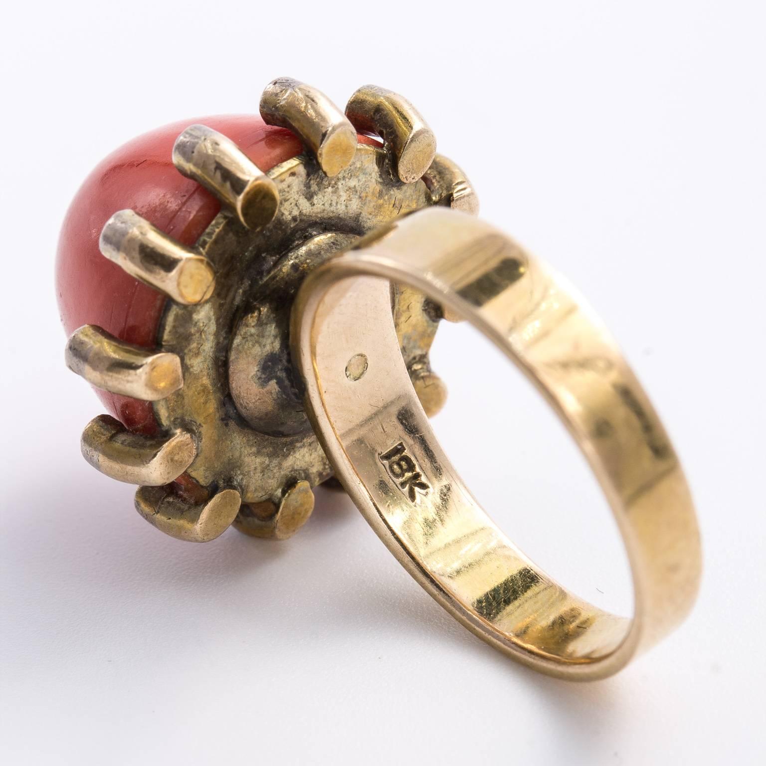 Edwardian Coral Ring In Good Condition For Sale In St.amford, CT