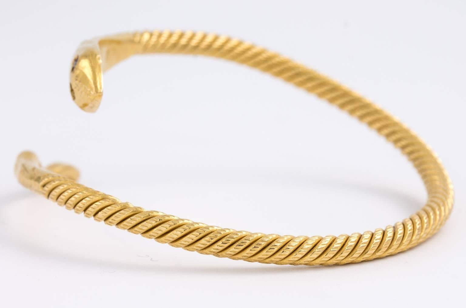 Art Deco Gold Serpent Bangle