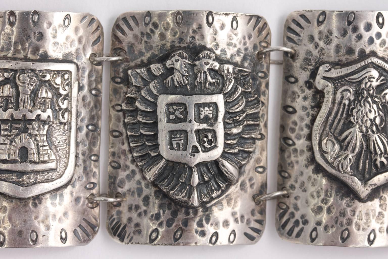 Silver Shield Bracelet For Sale 1