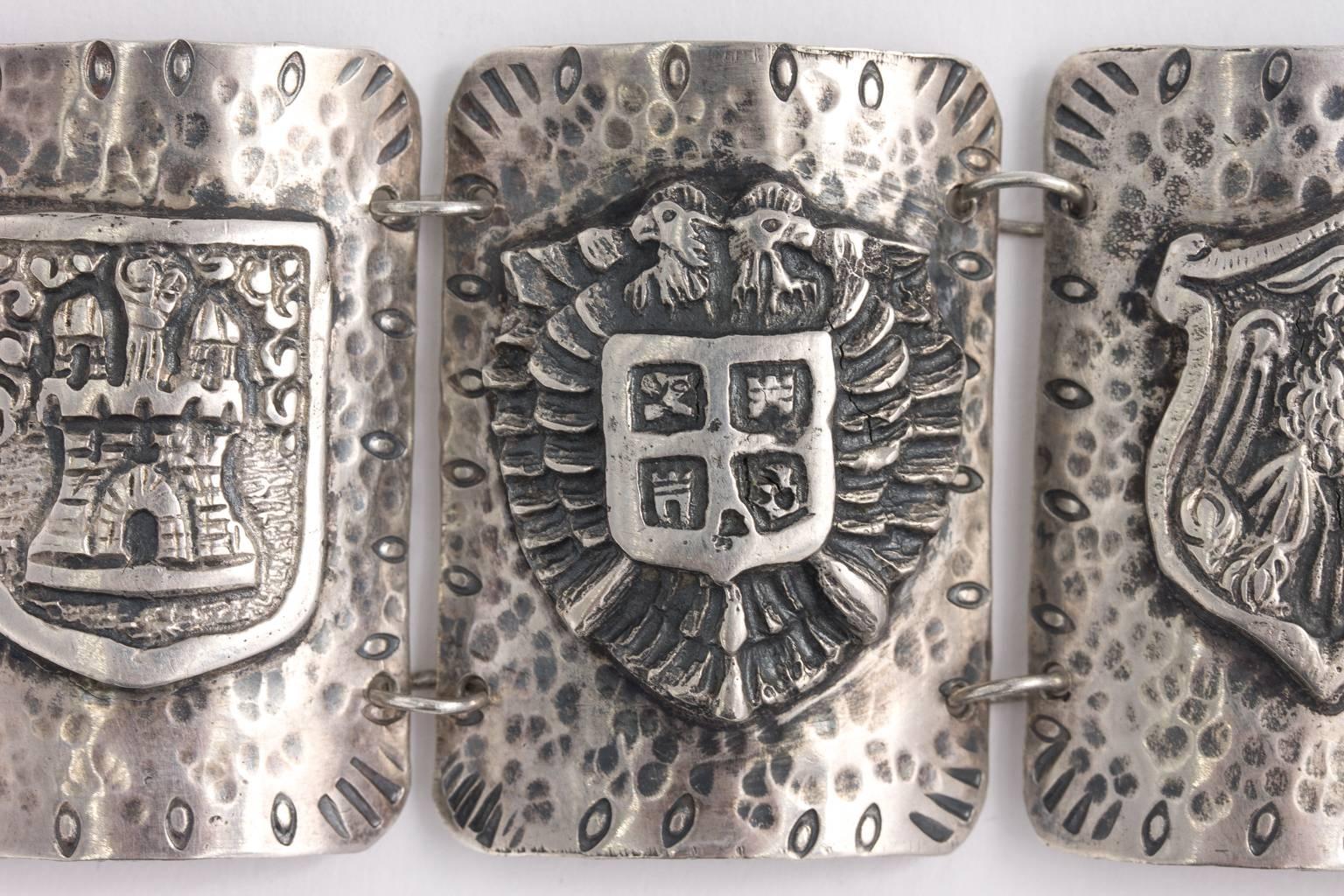 Silver Shield Bracelet For Sale 2