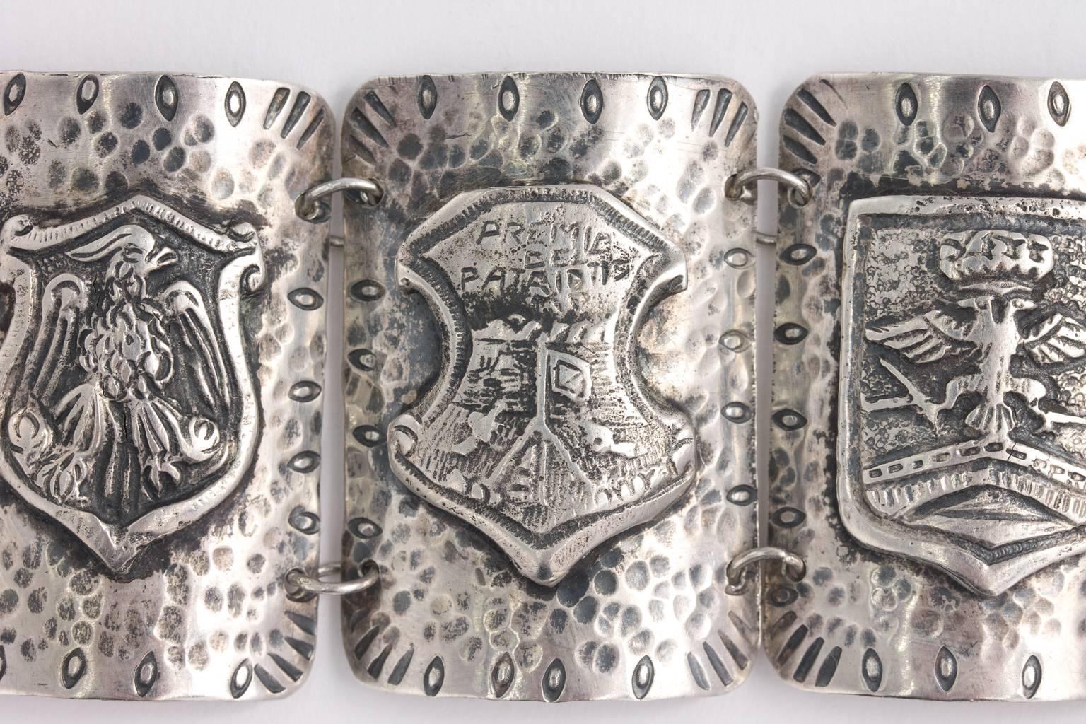 Silver Shield Bracelet For Sale 5
