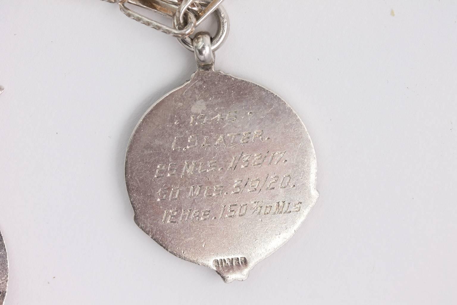 Late Victorian Sterling Medal Necklace For Sale