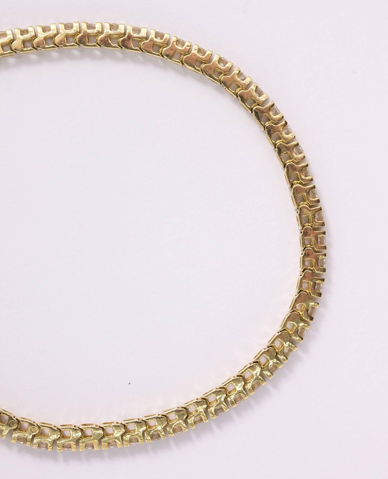 14 Karat Gold and Diamond Tennis Bracelet 2