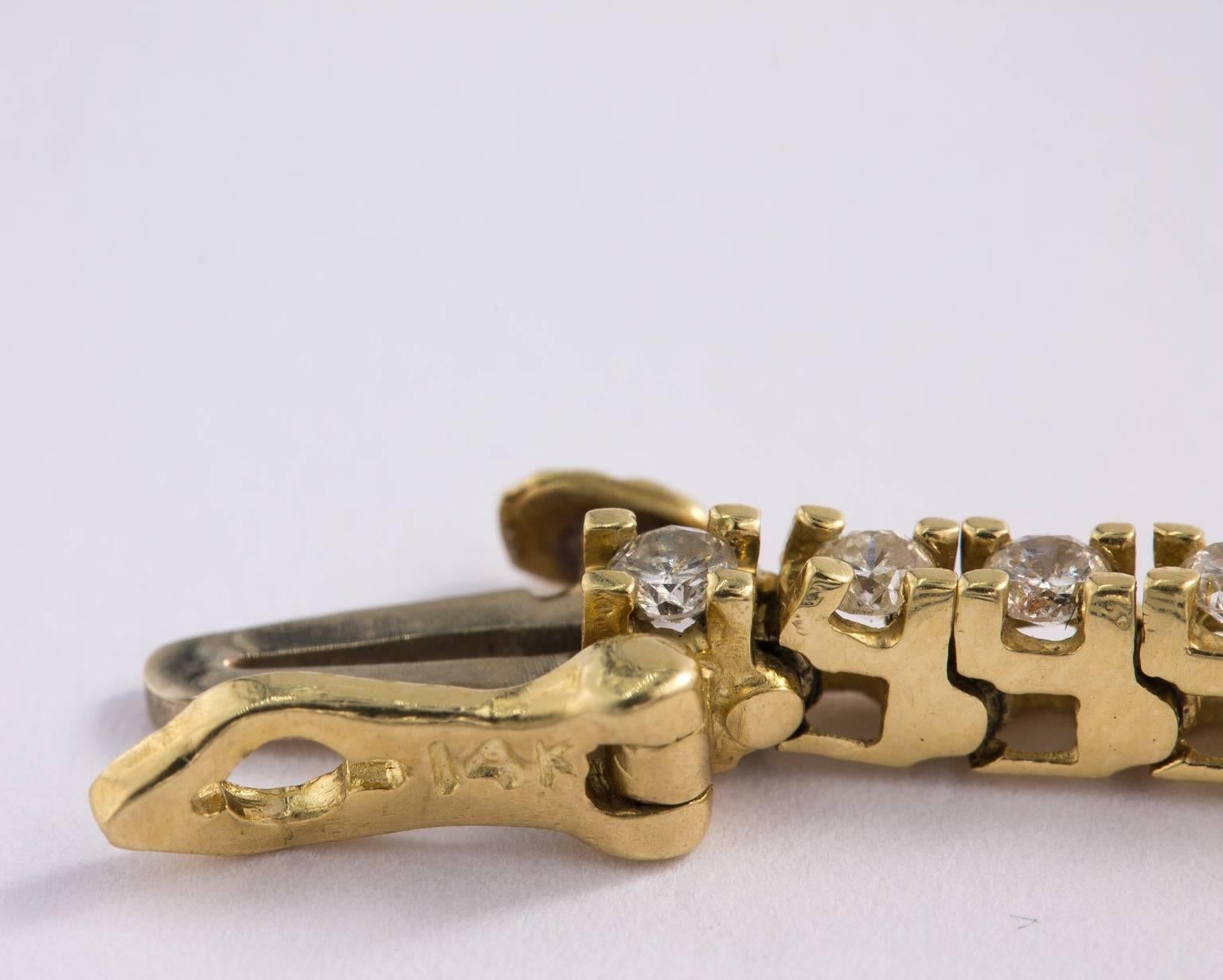 14 Karat Gold and Diamond Tennis Bracelet 3