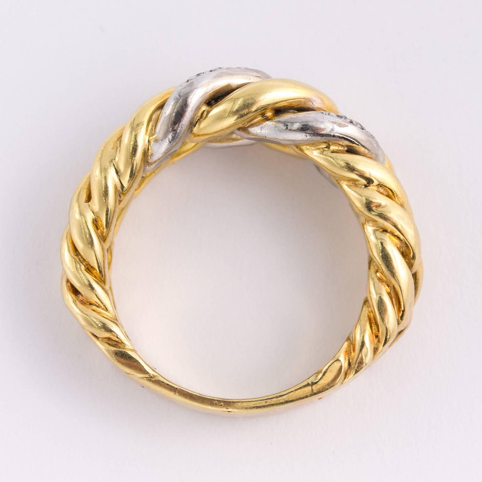 Gold and Diamond Band Ring 5