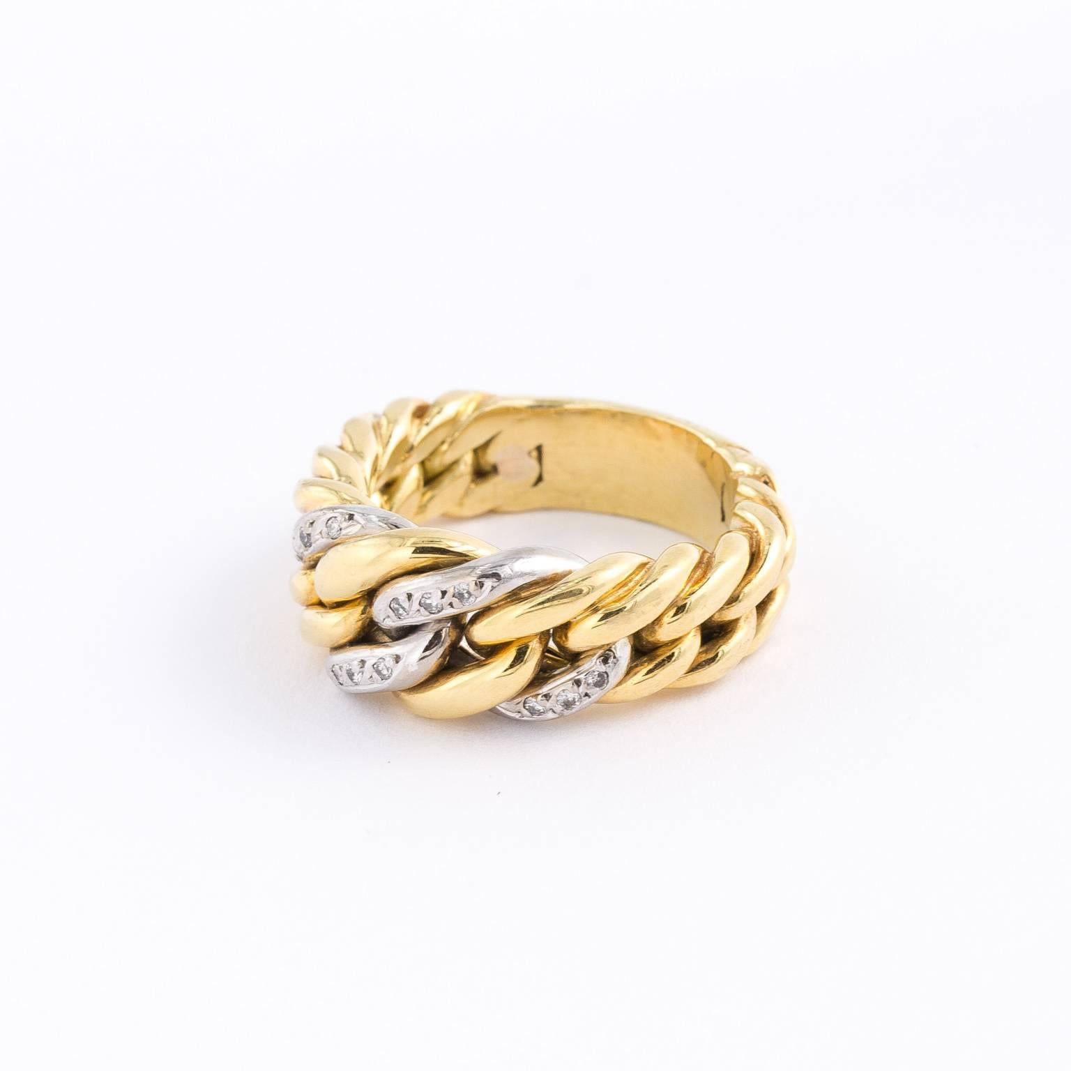 Gold and Diamond Band Ring 1