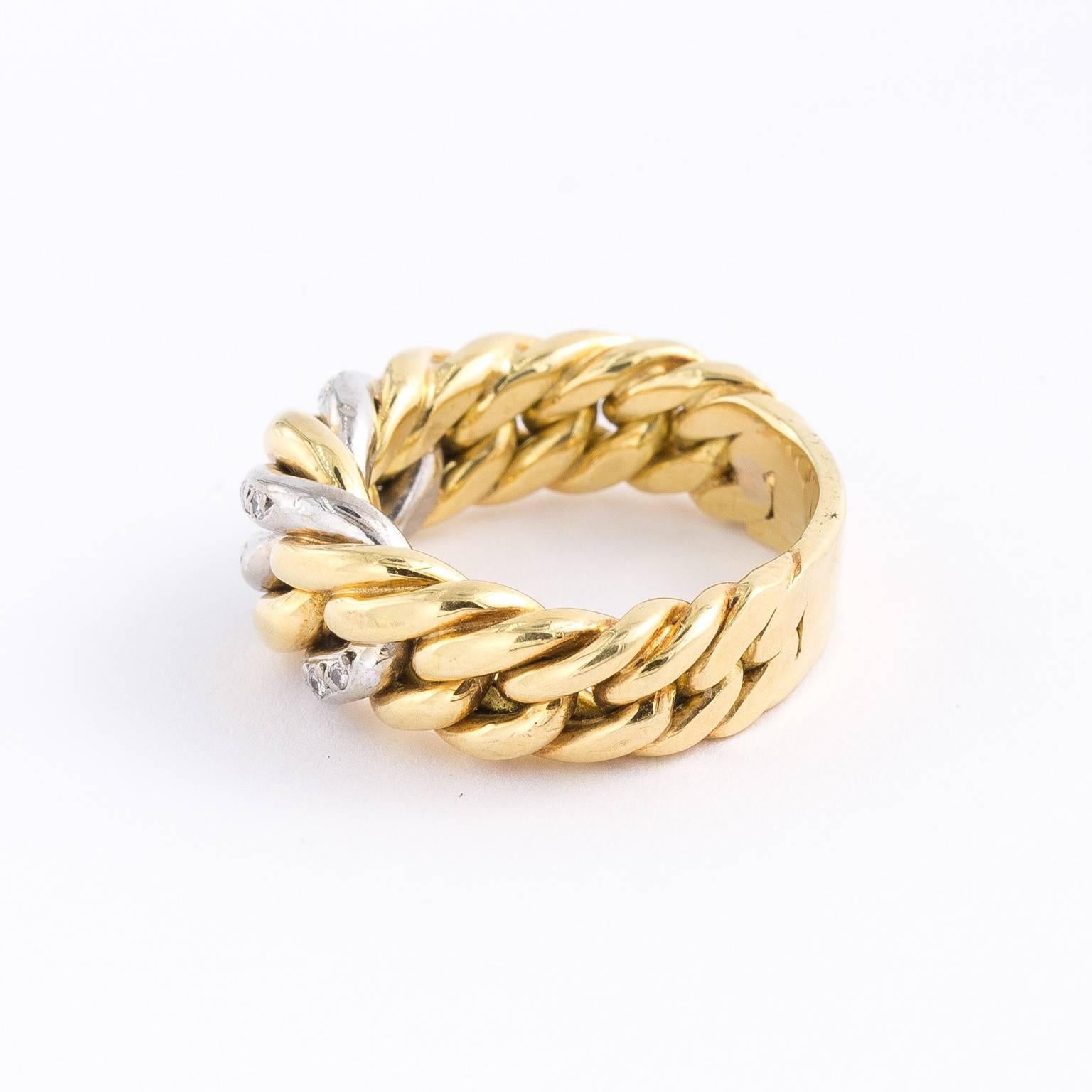 Gold and Diamond Band Ring 2