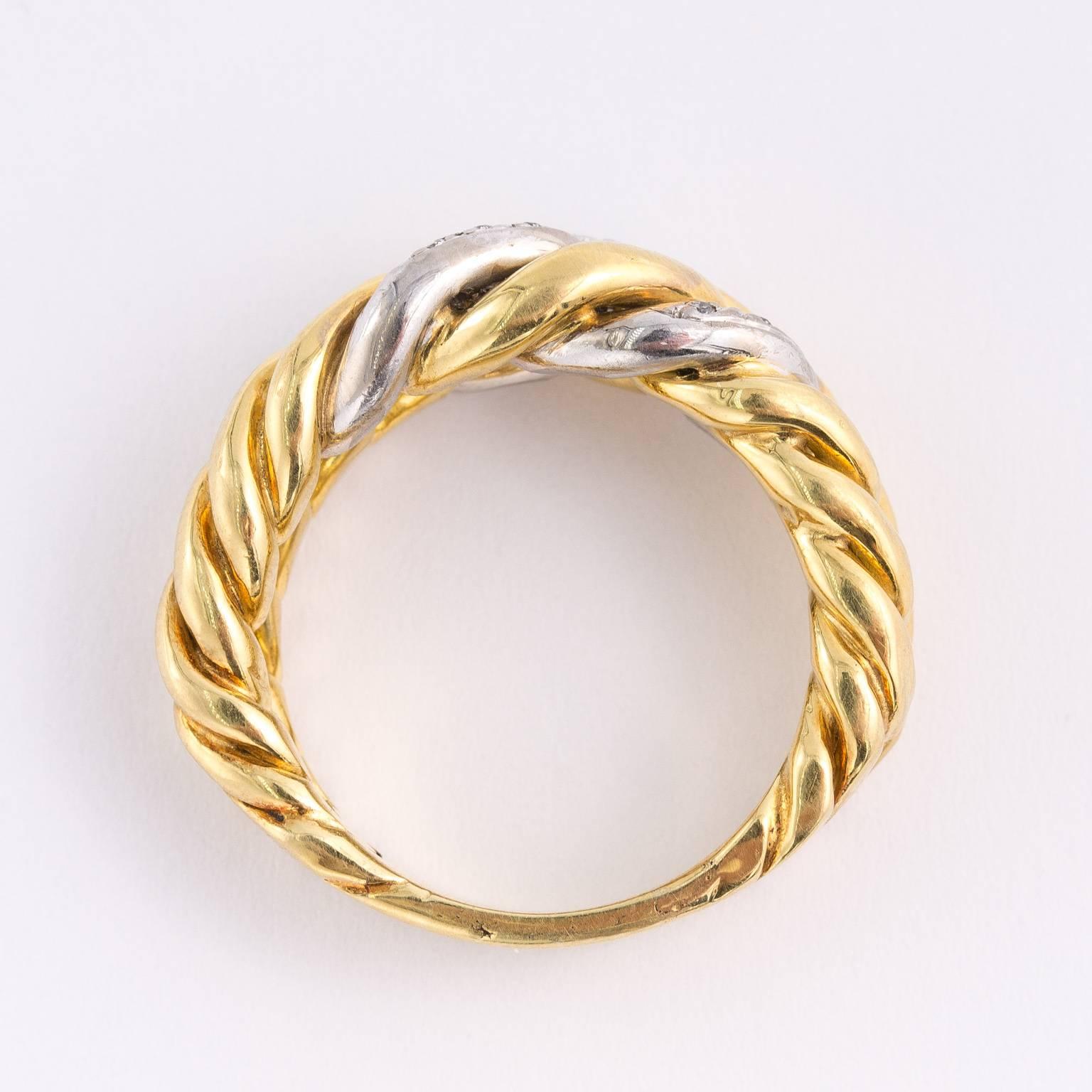 Gold and Diamond Band Ring 4