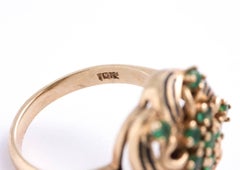 1960s 14 Karat Emeralds and Black Enamel Ring