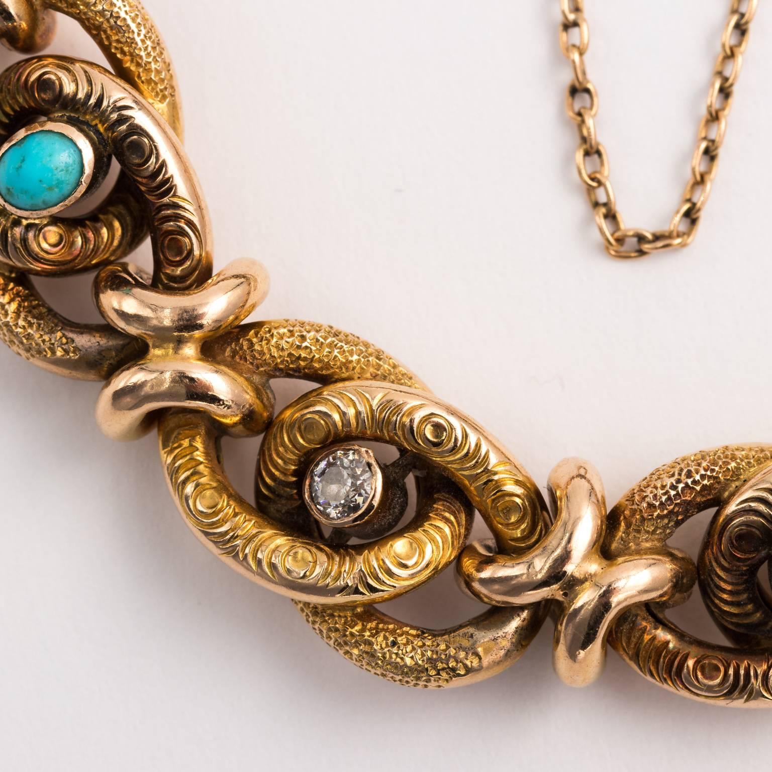 Women's Victorian Gold Link Bracelet